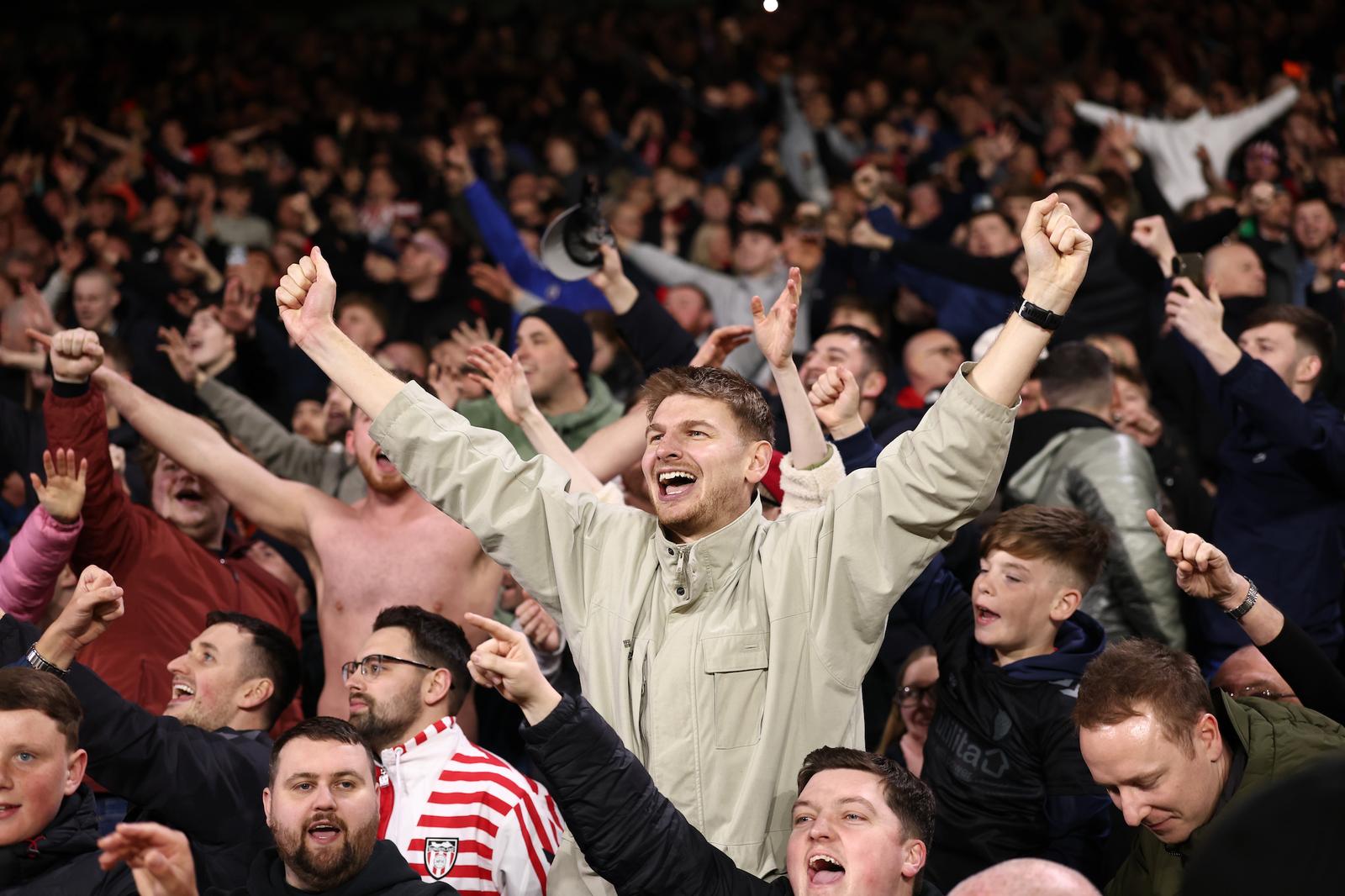 Sunderland fans during the Premier League match between Leeds United and Sunderland at Elland Road, Leeds, UK on 3 March 2026.
